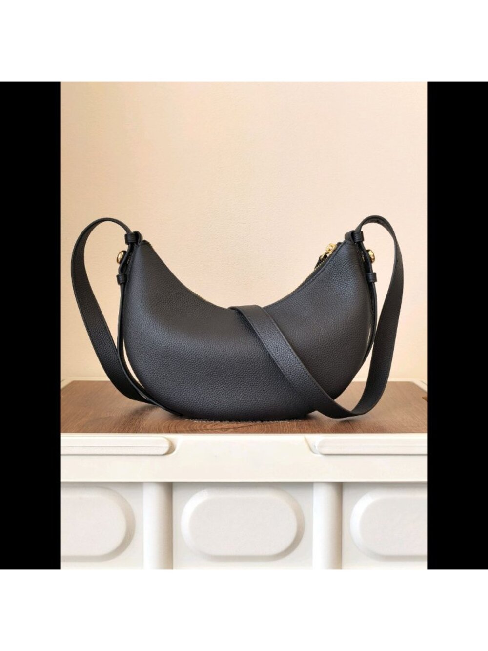 Tory Burch Romy Half Moon Shoulder Bag Black OS - Picture 6 of 14